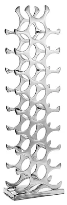 Produktbild von Kobolo Weinregal Flaschenhalter CIRCLE - Aluminium Metall poliert - silber für 27 Flaschen - Weinflaschen Getränkehalter Bar Büro Wohnzimmer Geschenk