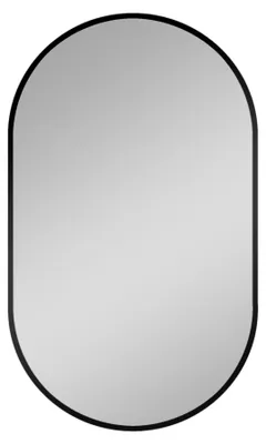 Zdjęcie produktu dla Lustro ?cienne Talos LED designerskie lustro owalne czarne 45 x 75 cm - lustro ?azienkowe z o?wietleniem LED - jasne lustro z wysokiej jako?ci, wszechstronn? aluminiow? ram? w matowej czerni - lustro ?azienkowe