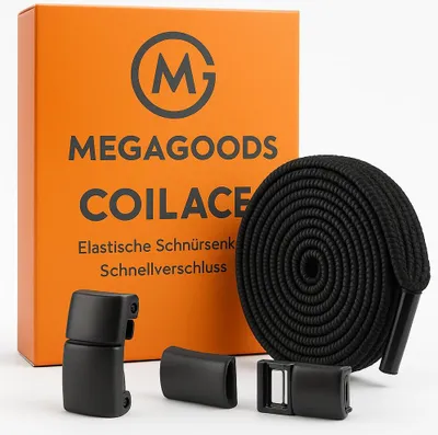 Produktbild von Elastische Schnürsenkel 8 mm mit Schnellverschluss Laufen Sport DE.