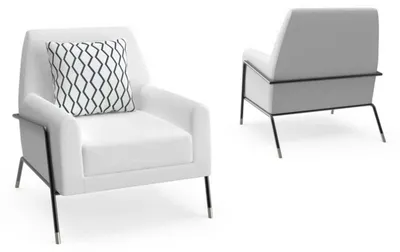 Produktbild von Designer Sessel Wohnzimmer Möbel Einrichtung weiß Textil Fernsehsessel Lounge