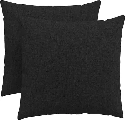 Image de vidaXL Coussin de canapé 2 pcs Noir 50 x 50 cm Tissu