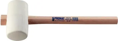 Produktbild von Gummihammer Kopf- 64 mm Kopflnge 113 mm wei Esche 70 Shore A flache Bahn