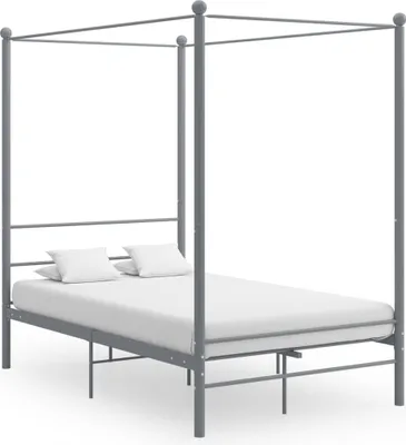 Produktbild von vidaXL Himmelbett Grau Metall 140x200 cm