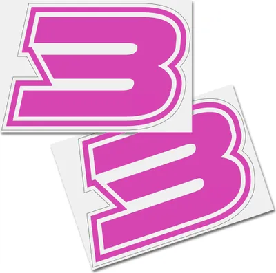 Produktbild von Startnummer Aufkleber 2er Set, Schrift Brünn, # 3, pink