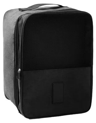 Image de Sac de voyage pour chaussures en tissu Oxford, capacité de 3 paires, poignées souples, housse de transport pour bagages, sac à chaussures pour le rangement et les sports de plein air, noir