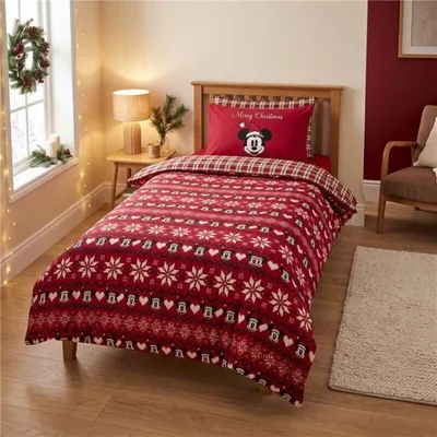 Imagen del producto de Funda de edredón de Mickey Mouse de Disney - 140 x 200 cm - 65 x 65 cm - 100% franela