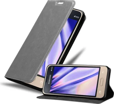 Obrázek produktu pro Cadorabo Case for Samsung Galaxy J1 MINI Protective Case in Grey Pouzdro na mobilní telefon s magnetickým zavíráním