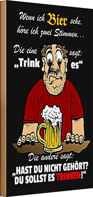 Produktbild von Holzschild Spruch 20x30cm wenn ich Bier sehe höre ich 2