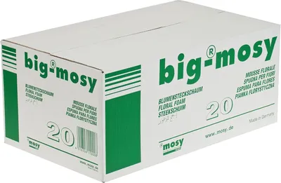 Produktbild von BIG MOSY Steckschaum, 20 Ziegel a 23x11x8cm, Nasssteckschaum, Blumen, Steckziegel, Steckschwamm