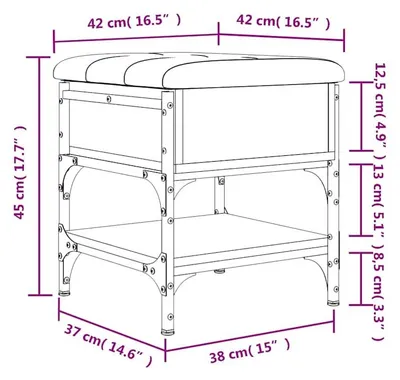 Produktbild von vidaXL Schuhbank Schwarz 42x42x45 cm Holzwerkstoff