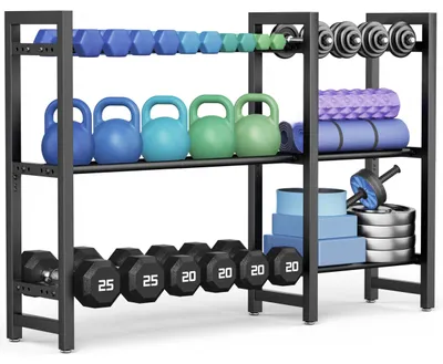 Image de Support pour haltères réglable - 3 niveaux - Largeur : 127 cm
