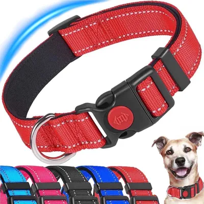 Productafbeelding van Hondhalsband met Reflecterende Strips en Veiligheidssluiting - Verstelbaar en Duurzaam