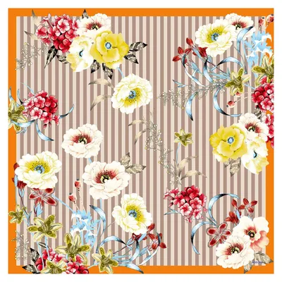 Immagine prodotto di ROECKL sciarpa Blossoming Stripes 53x53 Multi Natural multicolore