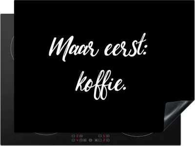 Produktbild von KitchenYeah© Herdabdeckplatte Sprichwörter - Zitate - Kaffee - Das Wichtigste zuerst: Kaffee , 71x52cm, Küche Deko, Glaskeramikkochfeld Herdabdeckung, Abdeckplatte fùr Kochfeld
