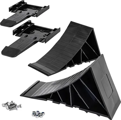 Image de Trucky 2 cales avec support et matériel de montage Cale de frein pour remorques, voitures, camping-cars, caravanes, sabot de frein, charge par essieu 1600 kg