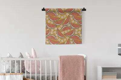 Produktbild von MuchoWow® Wandteppich Wandbehang Sommer - Seestern - Wassermelone 60x60 cm Tapisserie Dekoration Wandtuch - Dekorationen - Wand Decke