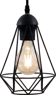 Obrázok produktu pre B.K.Licht závesné svetlo retro drôtené vintage čierne Ø16,5cm max. 40W E27 bez žiarovky