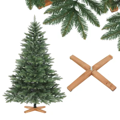 Produktbild von Salcar Premium Weihnachtsbaum Künstlich XL 210 cm Nordmanntanne Tannenbaum mit Holzständer und Klappsystem