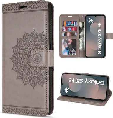 Produktbild von Handy Tasche für Samsung Galaxy S25 FE Hülle Handyhülle Klapphülle Wallet Case in Grau