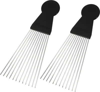 Produktbild von 2 stk. Metall Haar Pick Afro Kamm, für Lockig Haar Afro, 8.07"x3.03"