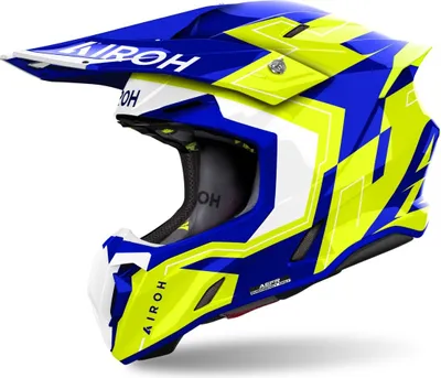 Produktbild von Crosshelm Schutzhelm Motorradhelm AIROH Twist 3.0 Dizzy Weiß Blau Gelb Größe L