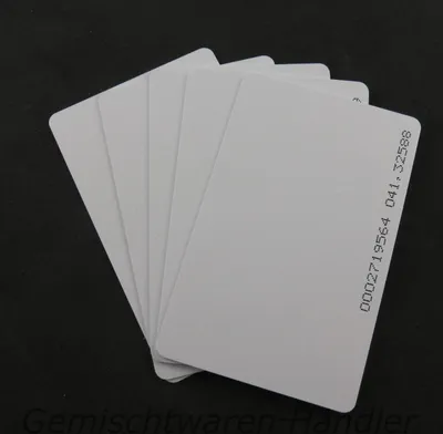 Produktbild von 5x RFID Karten 0,82 mm Cards 125kHz Transponder Keyfob Codeschloss Ausweis Karte