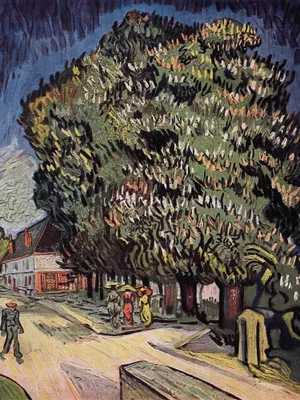 Produktbild von Vincent Van Gogh Kunstdruck Bild - Blühende Kastanienbäume, 1890 (80 x 60 cm)