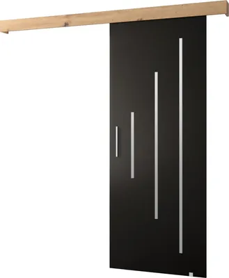 Produktbild von MEBLE KRYSPOL  Schiebetürsystem SALWADOR Y mit Schienenabdeckung, Einbautüren, 90x204cm, Schwarz