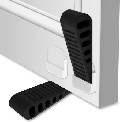 Produktbild von PolkaHome® Deurstopper Set 2 Stück - Premium TPR Türkeil mit selbstklebender Halterung - rutschfest, geruchlos & langlebig - für alle