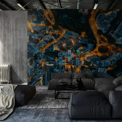 Produktbild von Muralo XXL Vlies FOTOTAPETE HOCHHaeUSER Nacht Aussicht von oben 3D Effekt (B) 135 cm x (H) 90 cm Tapete Wandtapete WOHNZIMMER SCHLAFZIMMER 4593