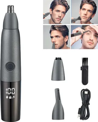 Obrázek produktu pro OKWISH Zastřihovač vousů a nosu, Elektrický multifunkční zastřihovač, Zastřihovač obočí, Přenosný zastřihovač pro muže, Nosní a ušní chlupy