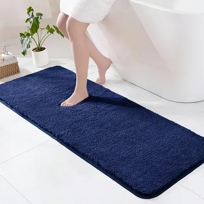 Obrázek produktu pro Koupelnová předložka - Huňatá - 60 x 180 cm - Savá - Protiskluzová