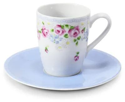 Produktbild von Leander Šálek s podšálkem na espresso, 0,09 l, RoseLine, kvítky, Leander, český porcelán