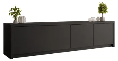 Produktbild von MIRJAN24 TV-Lowboard Solid 4D, Stilvoll Wohnzimmer, Lowboard mit vier Drehtüren (Farbe: Schwarz)
