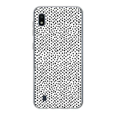 Produktbild von MuchoWow® Handyhülle Schutzhülle Hülle für Samsung Galaxy A10 Polka dots - Schwarz - Weiß Silikon Softcase Handy Hülle - Schutzhülle