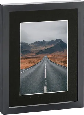 Produktbild von Nicola Spring Bilderrahmen mit 12,7 x 17,8 cm Passepartout – 20,3 x 25,4 cm – Schwarz/Schwarz