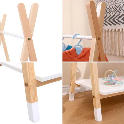 Image de Penderie pour enfant bois et blanche LOU