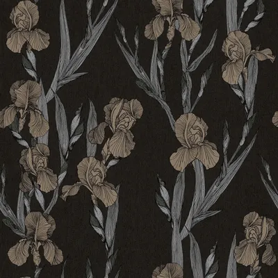 Produktbild von Profhome 375261-GU Blumen Vliestapete Design matt schwarz grau braun 5,33 m2