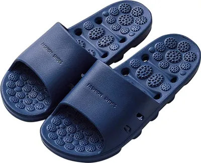 Produktbild von Herren/Damen Badelatschen Dusch-& Badeschuhe Schlappen mit Massage Punkt Sandalen Hausschuhe Slides Flip Flops Sommer Slippers Leicht Soft Indoor rutschfest Home Uni Einfarbig,Gr. 44-45