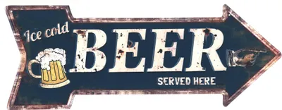 Produktbild von Moritz Blechschild Ice Cold Beer Served Here 20 x 50 Vintage Retro Nostalgie Metall Dekoration
