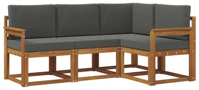 Produktbild von vidaXL Outdoor-Sofagarnitur mit Kissen 4 pcs Natur und Anthrazit