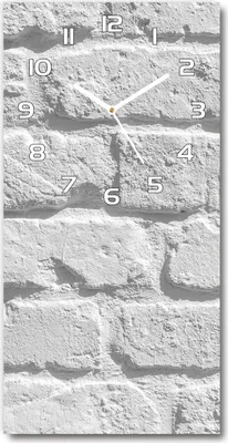 Produktbild von Wanduhr aus Glas – 30x60 cm - Glasbild - Glasuhr - Gehärtetes Glas -Backsteinmauer