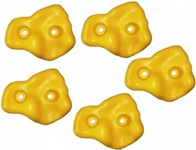 Produktbild von Klettersteine, Klettergriffe Kinder, 5 Stück mit Befestigungsmaterial, Set Bouldersteine, Climbing Holds, für Spielturm und Kletterwand, Gelb