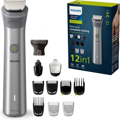 Produktbild von Philips Multigroom Series 5000, All-in-One-Trimmer, 12-in-1 Barttrimmer und Haarschneider für Gesicht, Kopf und Körper für komplettes Styling, 14 Längeneinstellungen (0,5–16 mm) (Modell MG5950/15)