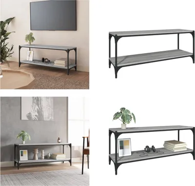 Obrázok produktu pre vidaXL TV skrinka sivá Sonoma 100x33x41 cm materiál na báze dreva a ocele - TV skrinka - TV skrinky - TV nábytok - TV stojan