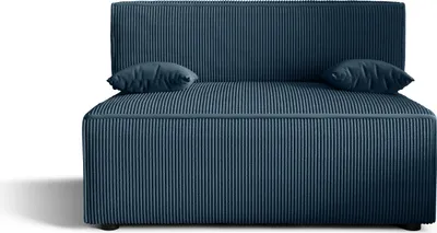 Produktbild von Sofa Alvito, Farbe: Blau. Material: Kord. A: H: 85 cm, L: 94 cm, B: 136 cm,Sofa mit Bettkasten, Sofa klein.