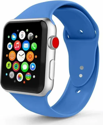 Produktbild von Apple Watch Silikon Sport Ersatz Armband - Blau, 38/40/41mm S/M