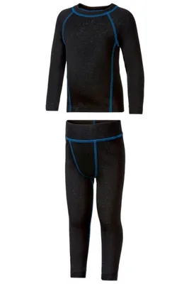 Produktbild von Crivit Jungen Thermo Unterwäsche Set Oberteil + Unterhose Schwarz 86-92