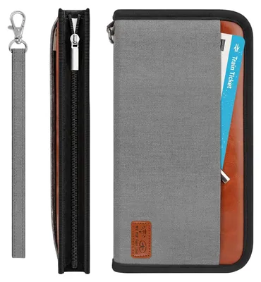Image de Porte-documents de voyage familial, étui de cartes avec protection RFID, portefeuille de voyage étanche et organisateur