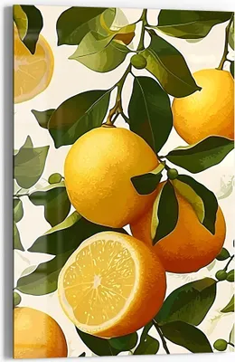 Produktbild von DEQOART Glasbild Echtglas 40x60 cm 'Zitruszauber' Wandbild Bild modern Deko